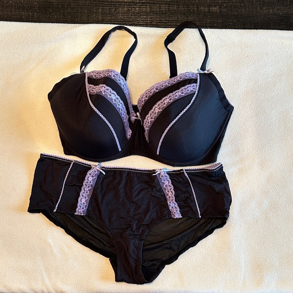 Adore Purple and Lavender Lace Bra Set SIZE 38F (DDD)
